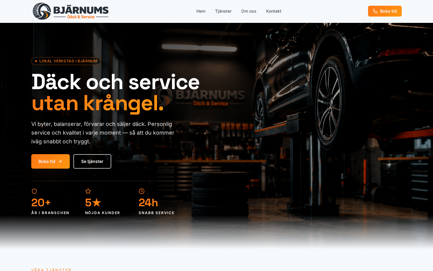 Bjärnums Däck & Service – publicerat kundprojekt av Wille Dådring